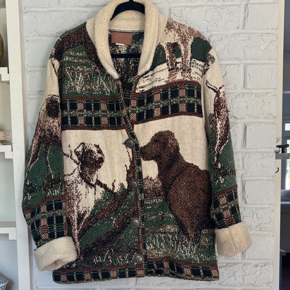 Vintage Hunting Dogs Tapestry Jacket - Picture 2 of 15